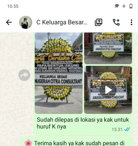 Pengiriman Papan Bunga Duka Suru Geyer